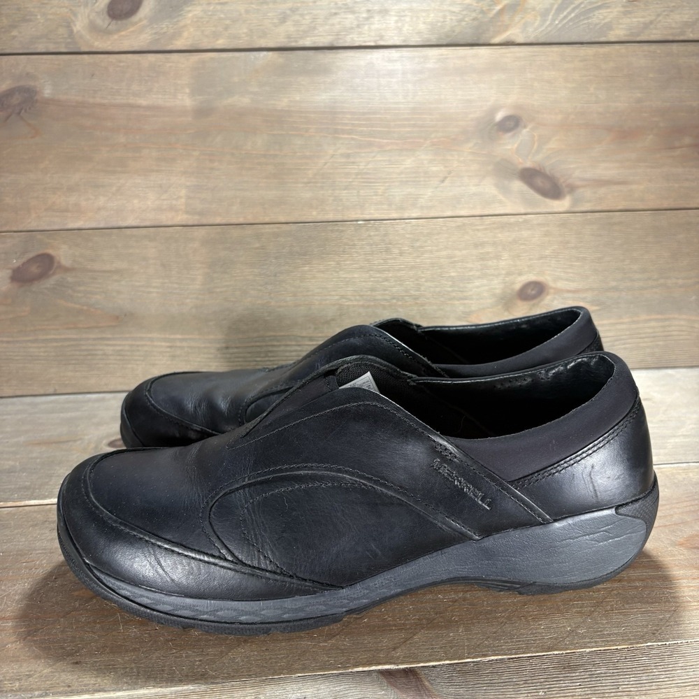 merrell encore Q2 moc womens size 10 shoes black leather slip on clogs